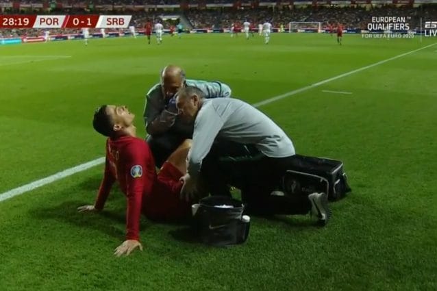 Infortunio per Cristiano Ronaldo: un problema alla coscia